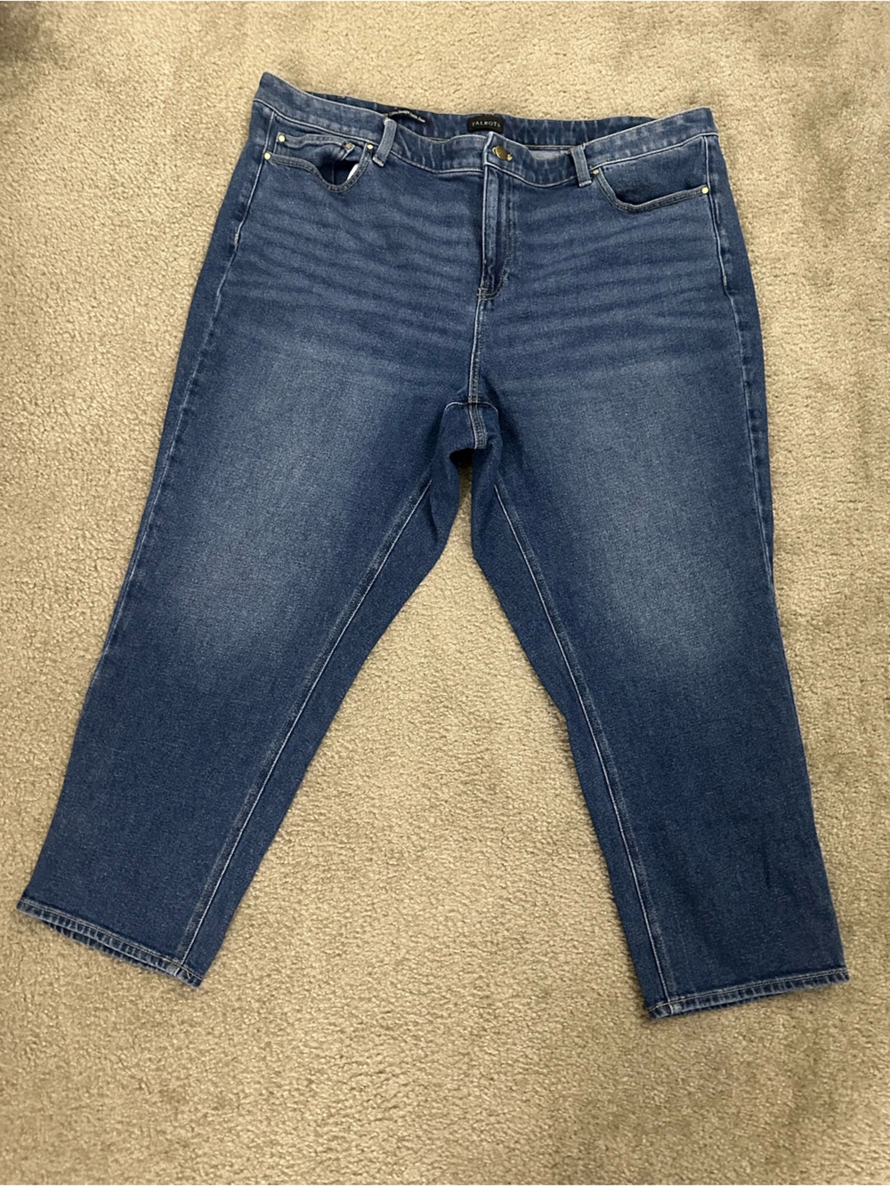 Talbots Slim Straight Ankle Dark Blue Denim Jeans– Size 20W